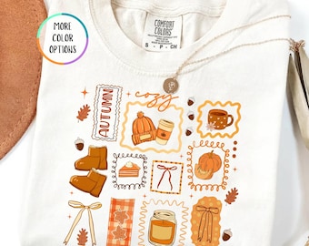 Comfort Colors® Autumn Shirt, Girly Fall Shirt, Cozy Season Shirt, Preppy Fall Pumpkin Tee, Fall Season Shirt, Women Fall Gift, Autumn Vibes