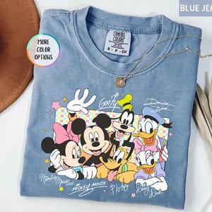 Comfort Colors® Retro Mickey and Friends Signatures Shirt, Magic Kingdom, Disney Characters, Mickey and Co Shirt, Disney Trip Shirt, WDW Tee