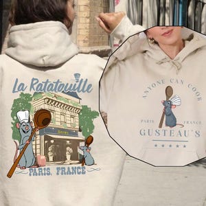 Disney Ratatouille Gusteau’s Hoodie, Anyone Can Cook Sweatshirt, Remy Paris France Hoodie, Disney Ratatouille Sweatshirt, Chef Remy Hoodie