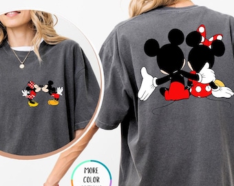 Comfort Colors® Disney Mickey and Minnie Mouse Kissing Shirt, Disney Couples Shirt, Disneyland Party Matching Outfit, Couple Disneyland Gift