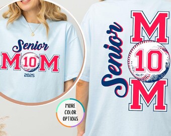 Comfort Colors® Senior Baseball Mom Shirt, Personalized Baseball Gift for Mom, Custom Senior Baseball Mom Shirt, Custom Baseball Number Tees
