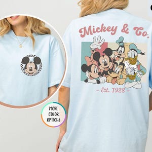 Comfort Colors® Custom Mickey & Friends Shirt, Retro Disney Trip Shirt, Checkered Mickey Shirt, Disney Vacation, WDW Front Back Custom Shirt