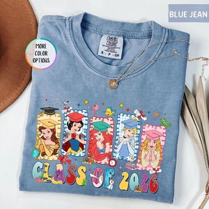 Comfort Colors® Disney Princess Graduation Shirt, Class of 2026 T-Shirt, Ariel Cinderella Belle Graduation Tee, Disneyland Senior Year Shirt bild 14