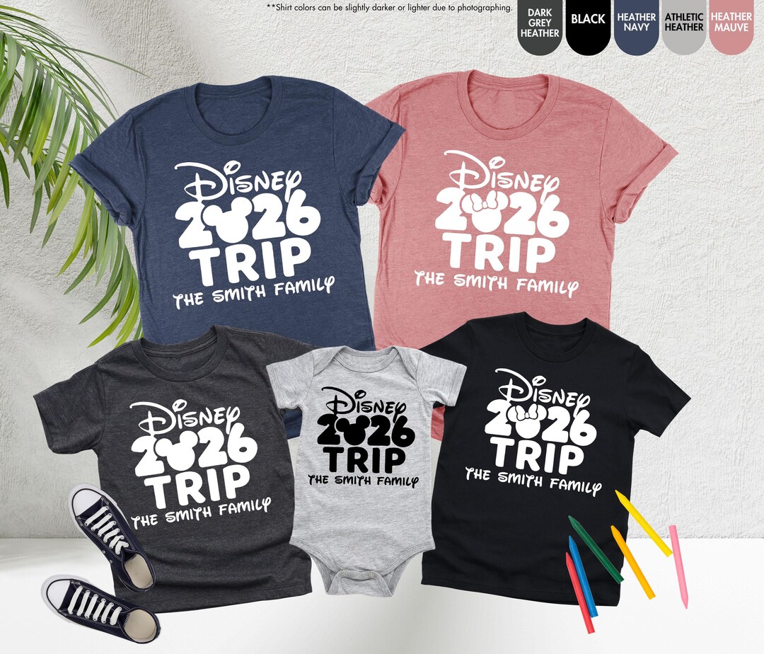 Personalized Disney Family Trip 2026 Shirt, Custom Family Name Vacation ...
