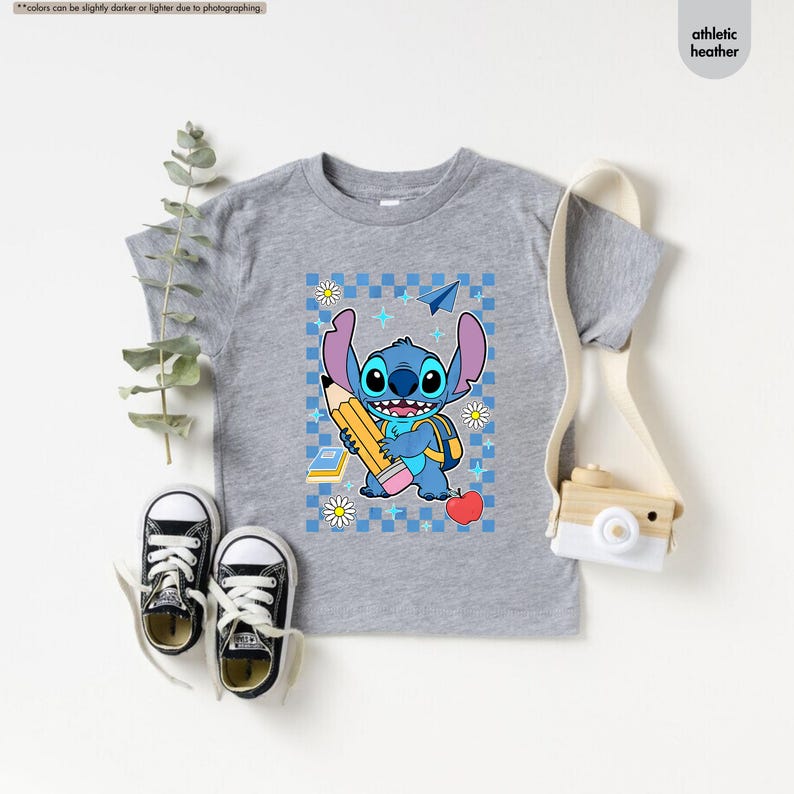 Stitch and Angel Back To School Shirt, Disney First Day Of School Shirt, Kids School Shirts, Pre-K Tee, Kindergarten Shirt, 1st Grade Shirts image 6
