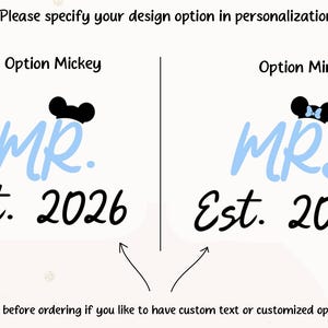 Custom Mickey Minnie Couple Disney Wedding Happily Ever After Shirt, Mr Mrs Ears T-Shirts, WDW Disneyland Castle Wife Husband Honeymoon Trip image 2