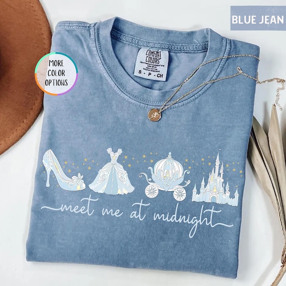 Comfort Colors® Meet me at Midnight Shirt, Cinderella Inspired T-Shirt, Disney Girls Trip 2026, Disney Cinderella Shirt, Princess Party Gift