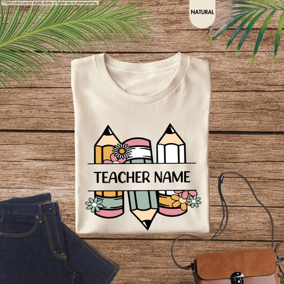 Custom Name Teacher Shirt, Personalized Teacher T-Shirt, Kindergarten Teacher Tee, Teacher Gift, Back to School, Teacher First Day of School