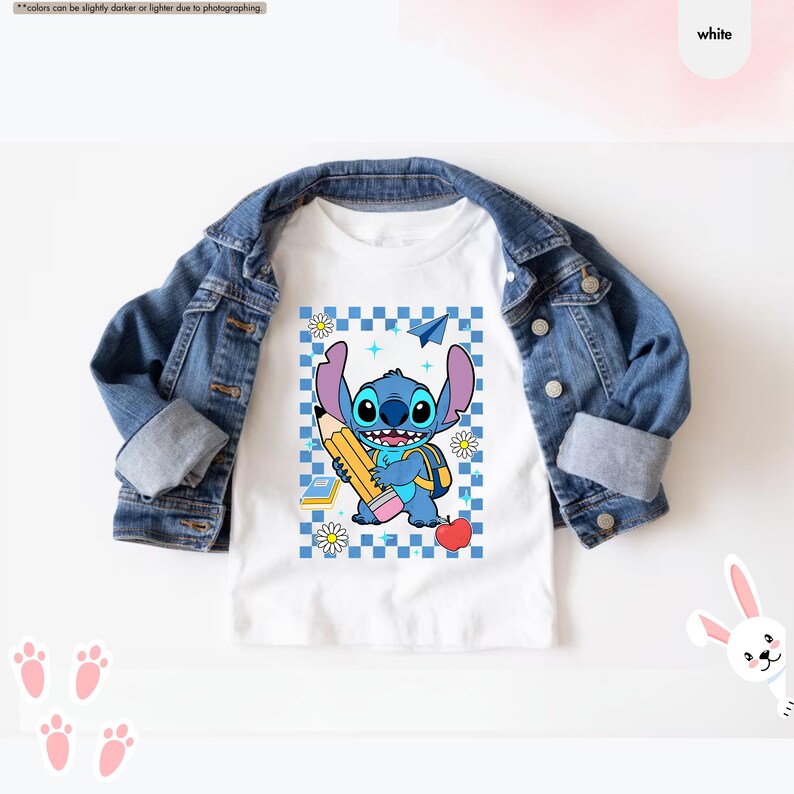 Stitch and Angel Back To School Shirt, Disney First Day Of School Shirt, Kids School Shirts, Pre-K Tee, Kindergarten Shirt, 1st Grade Shirts image 8