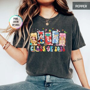 Comfort Colors® Disney Princess Graduation Shirt, Class of 2026 T-Shirt, Ariel Cinderella Belle Graduation Tee, Disneyland Senior Year Shirt bild 15