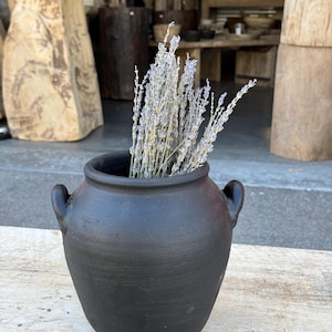 Black Ceramic Charcoal Vase