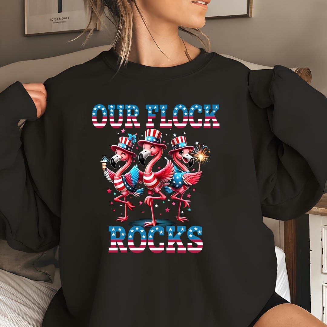 This Flock Rocks Our Flock Rocks PNG, Patriotic Flamingo Family 4th of July Clipart, USA ...