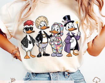 Quirky Duck Crew PNG & SVG | Funny Duck Characters Art | Retro Cartoon Shirt Design | Duck Illustration for Sublimation
