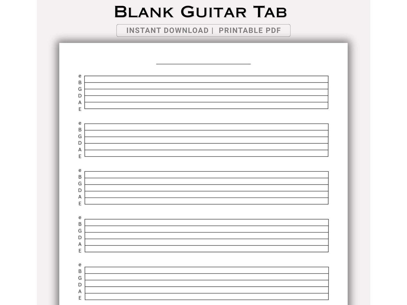 Songwriting Paper.pdf Printable Guitar Tab Chord Chart PDF Blank Tablature Sheet Paper for ...