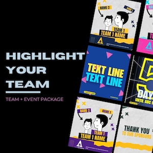 Editable Team Event Canva Template | Corporate Team Highlight | Sports Team Graphic | Event Countdown | Social Media Announcement