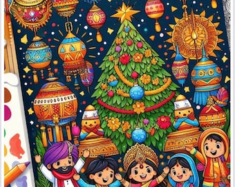 Festivals of India Coloring Book Cover | Multicultural Kids Celebration Printable