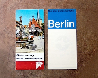 World's Fair Germany Map and Berlin Pavilion Brochure New York Worlds Fair Memorabilia Historical Vintage 1964-1965 Collectible Souvenirs