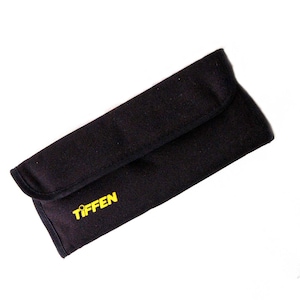 Vintage Tiffen Lens Filter Case, Black Nylon Pouch, Storage for Filters and Memory Cards