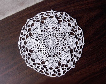 Love Hearts Decor Crochet Lace Doily Modern Victorian Home Decor White Table Accent, 7 Inch Decorative Mat, Sweet Mothers Day Gift for Mom