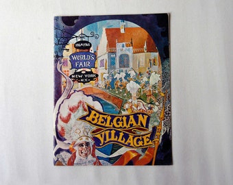 New York World's Fair Belgian Village Book Vintage 1964-1965 Memorabilia Collectible Belgium Souvenir Publication, Historical, Rare