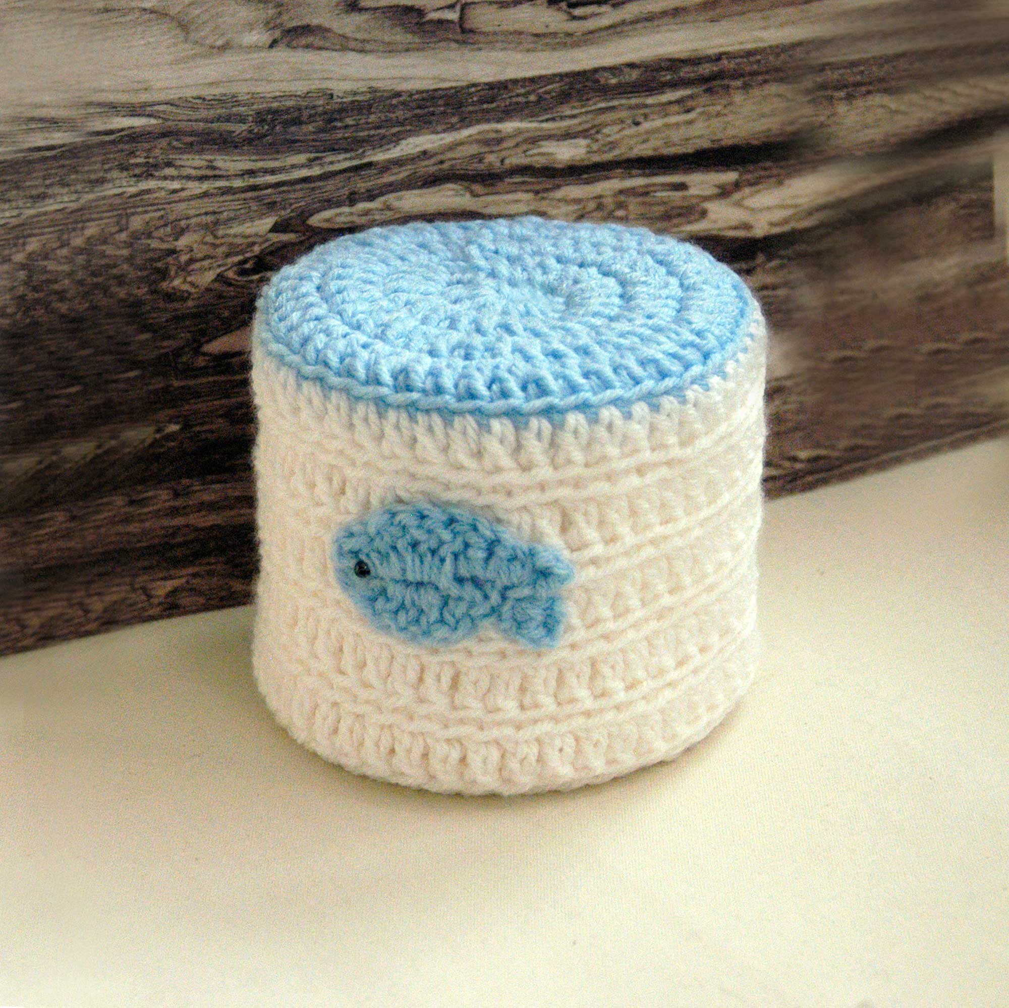 Fish Bathroom Decor Toilet Paper Cover Crochet Cozy Modern Etsy