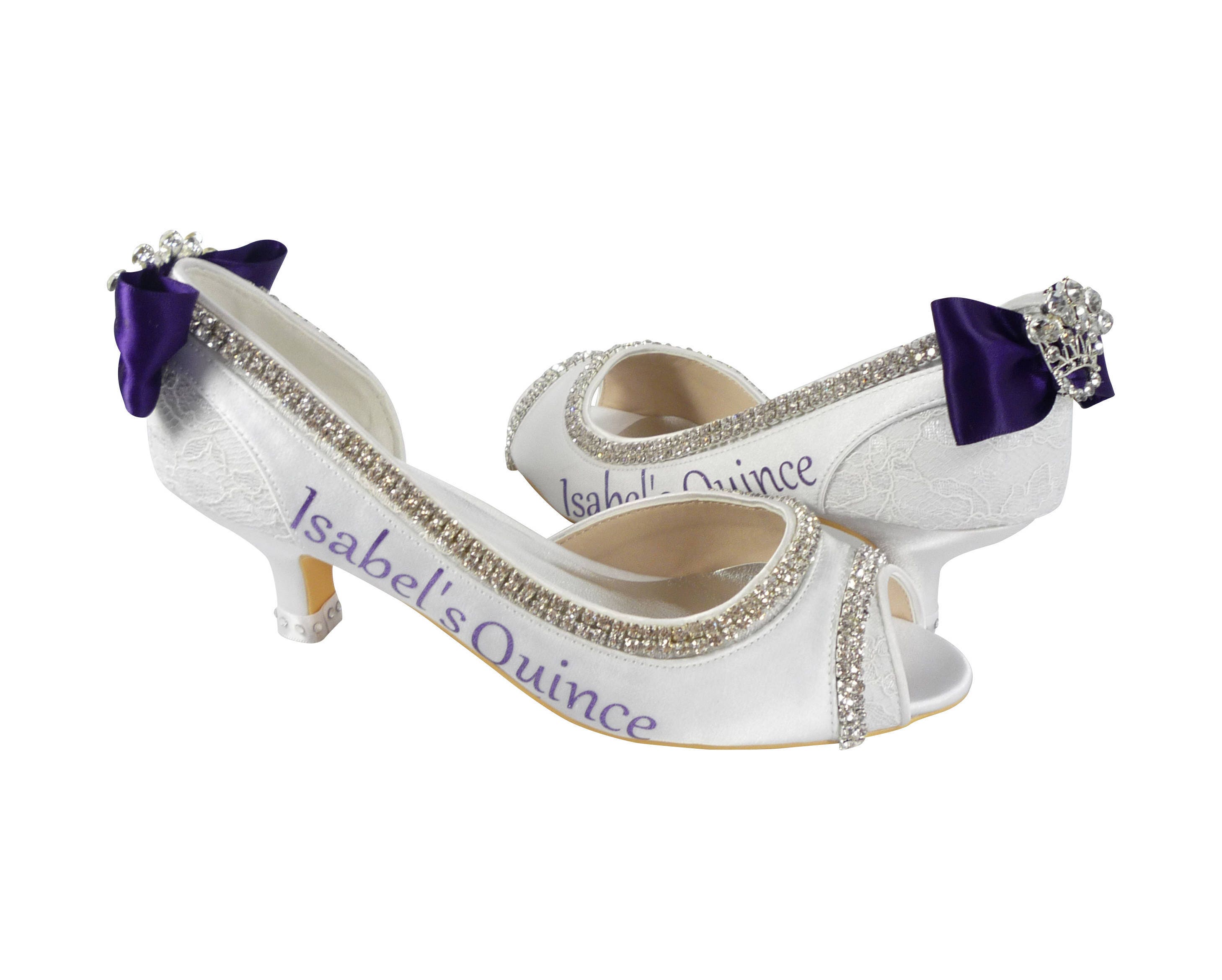 Quinceanera Personalized Princess Peep Toe High Heel Shoes or Etsy