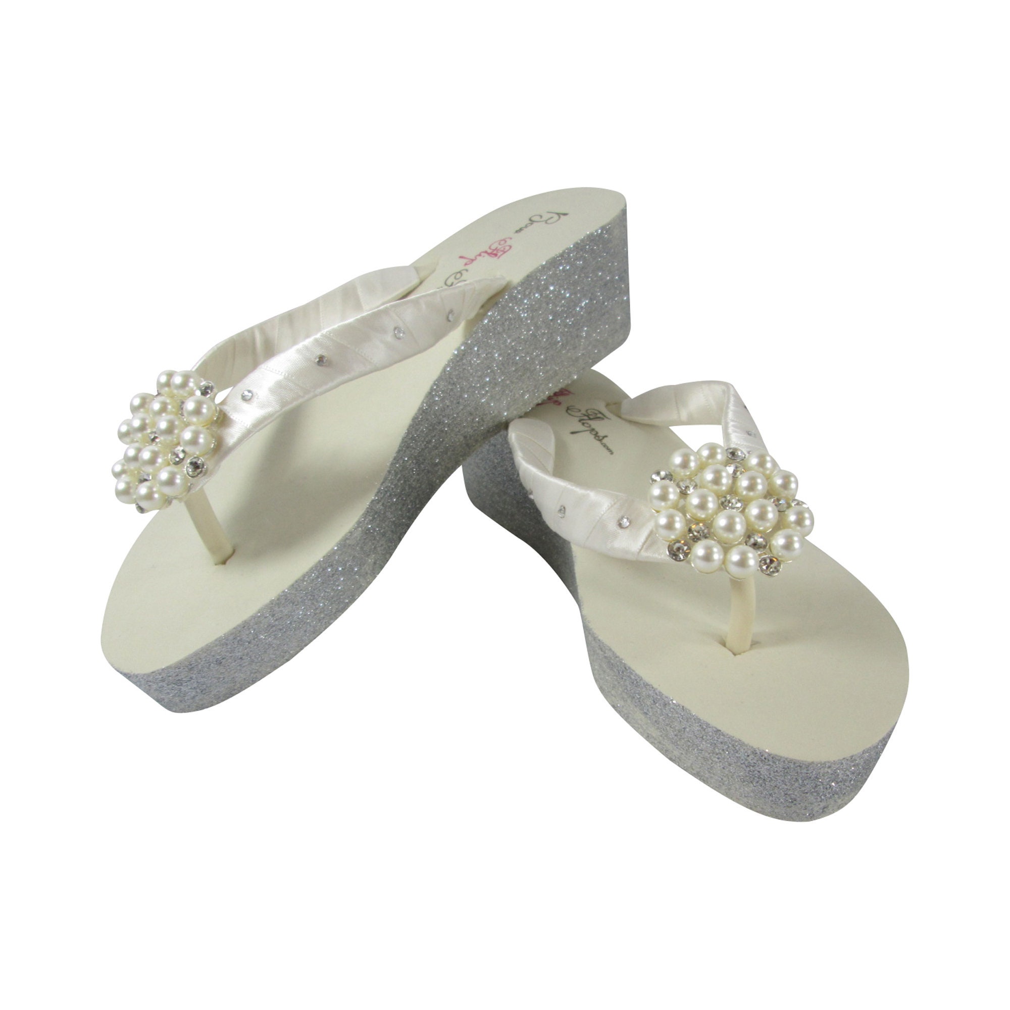 ivory wedge flip flops