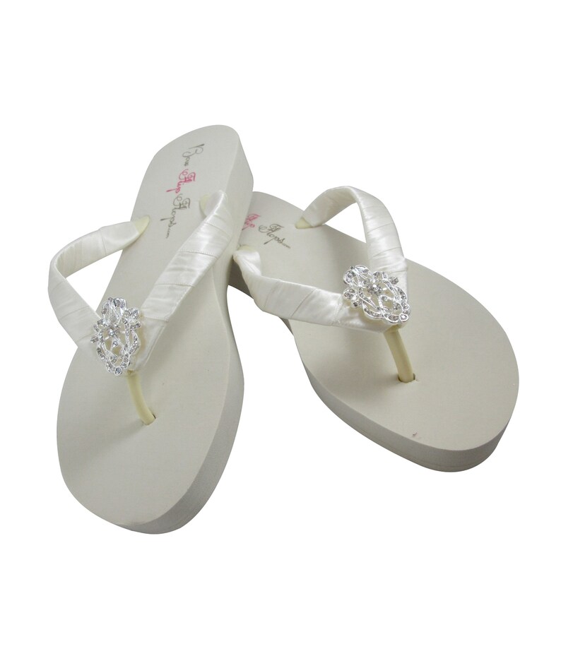 bridal wedge flip flops