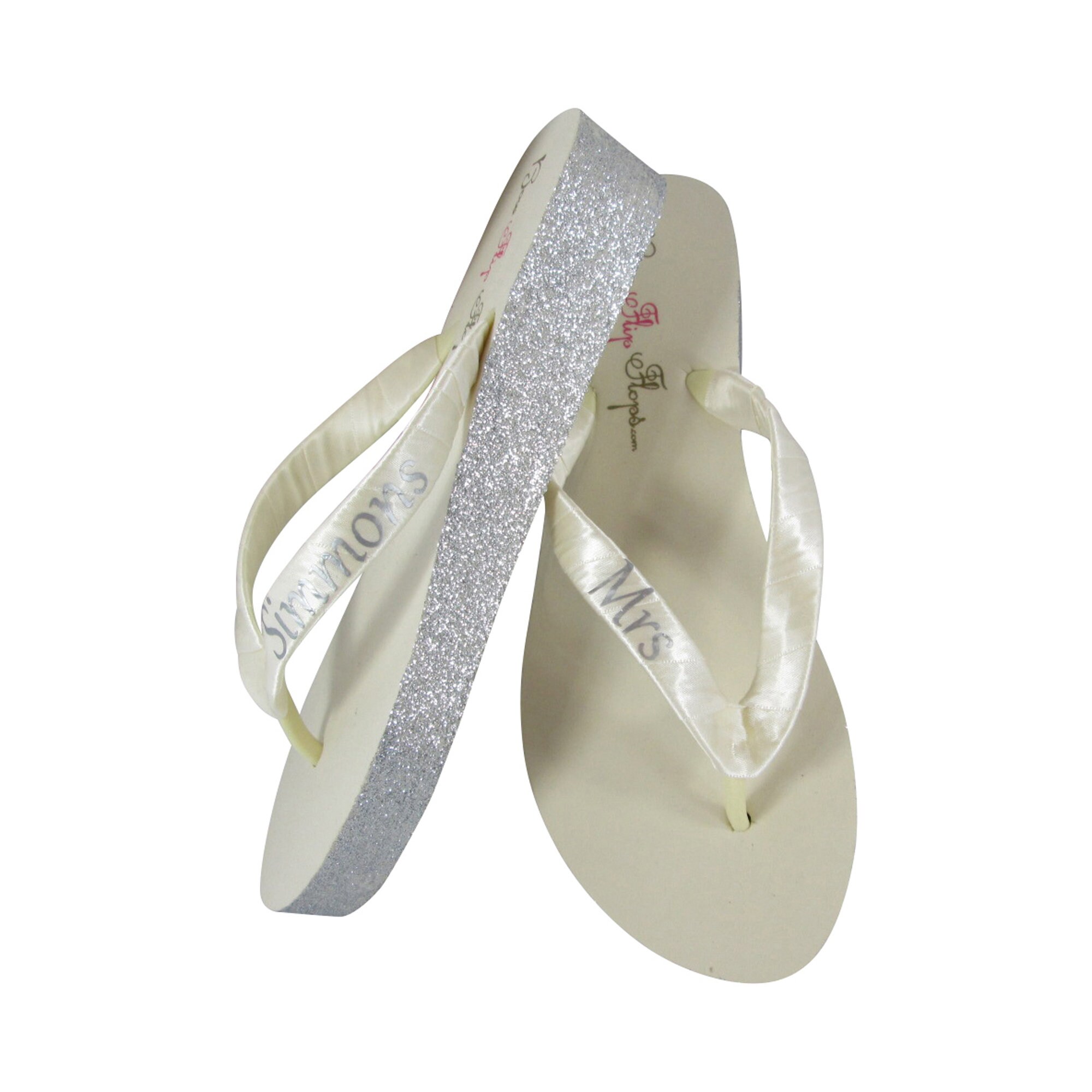 glitter wedge flip flops