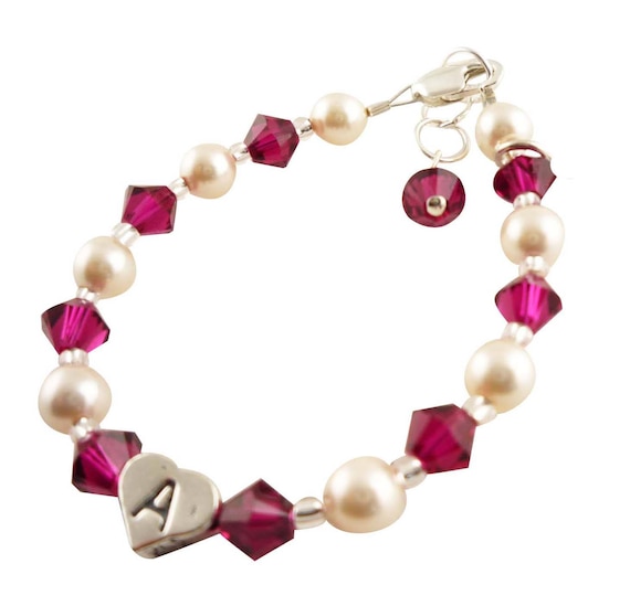 Custom flower girl bracelet in your choice of sterling silver Etsy