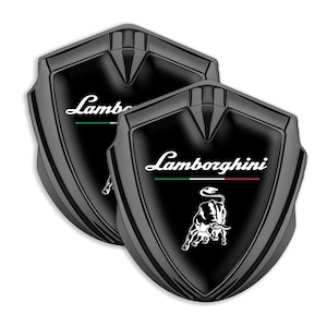 Lamborghini Metal Shield Emblem: Glossy Domed Gel Decal