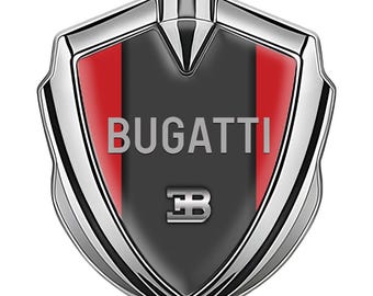 Bugatti Emblem: 3D Metal Car Badge, Waterproof Decal