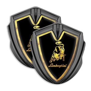 Lamborghini Metal Shield Emblem: Glossy Gel Car Badge