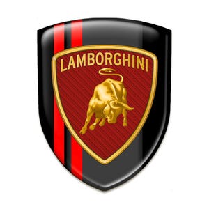 Lamborghini Emblem: Domed 3D Gel Badge, Car Hood/Fender Decor