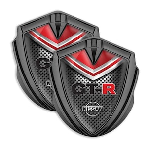 Nissan GT-R Emblem: Glossy Domed Metal Badge - Waterproof Decal