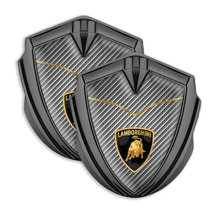 Lambo Style Domed Gel Car Logo Badge: Glossy Metal Emblem