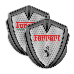 Ferrari Style Domed Metal Emblem – Glossy Domed Resin Shield Decal for Car Fender, Door, Hood, FrameSelf adhesive new Many Designs Stickers