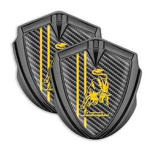 Lamborghini Emblem: Glossy Metal Shield Logo Sticker