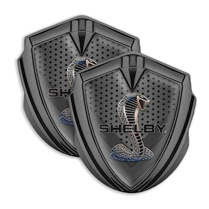 Shelby Car Badge – Glossy Gel Domed 3D Metal Emblem for Grill, Fender, Hood or Door – Self-Adhesive Auto Sticker Decal  Waterproof Design