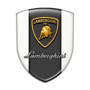 Lamborghini Emblem: Domed Gel Badge, Self-Adhesive Car Decor