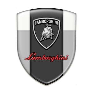Lamborghini Emblem: Domed Gel Badge, Self-Adhesive Car Decor