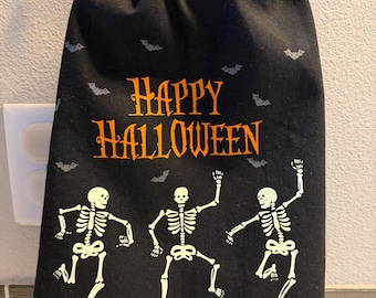 Happy Halloween Glow-in-the-Dark Skeleton Tea Towel