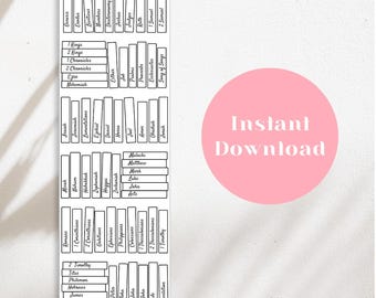 Bibel Lese Tracker Lesezeichen Printable | Ausmalen Bücher zur Bibel | Christliches Bibelstudienwerkzeug | Sofortdownload | Bibel In A Jahr