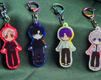 Porte-clés Chibi en acrylique, personnages de l'amour et de l'espace