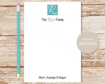 initial notepad etsy