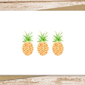 Watercolor Pineapple Note Card Set: Blank Greeting Cards