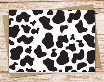 cow print note card set . cow notecards . farm thank you notes . blank note cards . folded stationery, stationary set