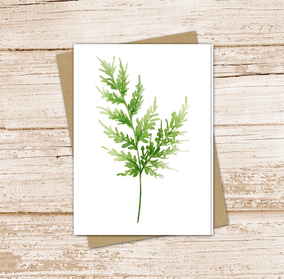 Gold Fern on Green Folded Note Cards with Envelope | Set of 5 Gold Fern on Green Folded Note Cards with Envelope | Set of 5