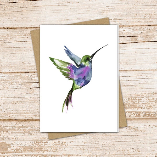 watercolor hummingbird card set .  hummingbird note cards . birds . bird watcher gift, nature . blank cards . folded stationery stationary