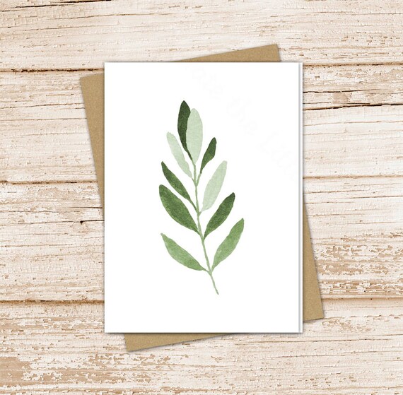 olive leaf card set . watercolor note cards . leaves, nature. blank note cards . notecards . folded stationery . stationary set Il_570xn